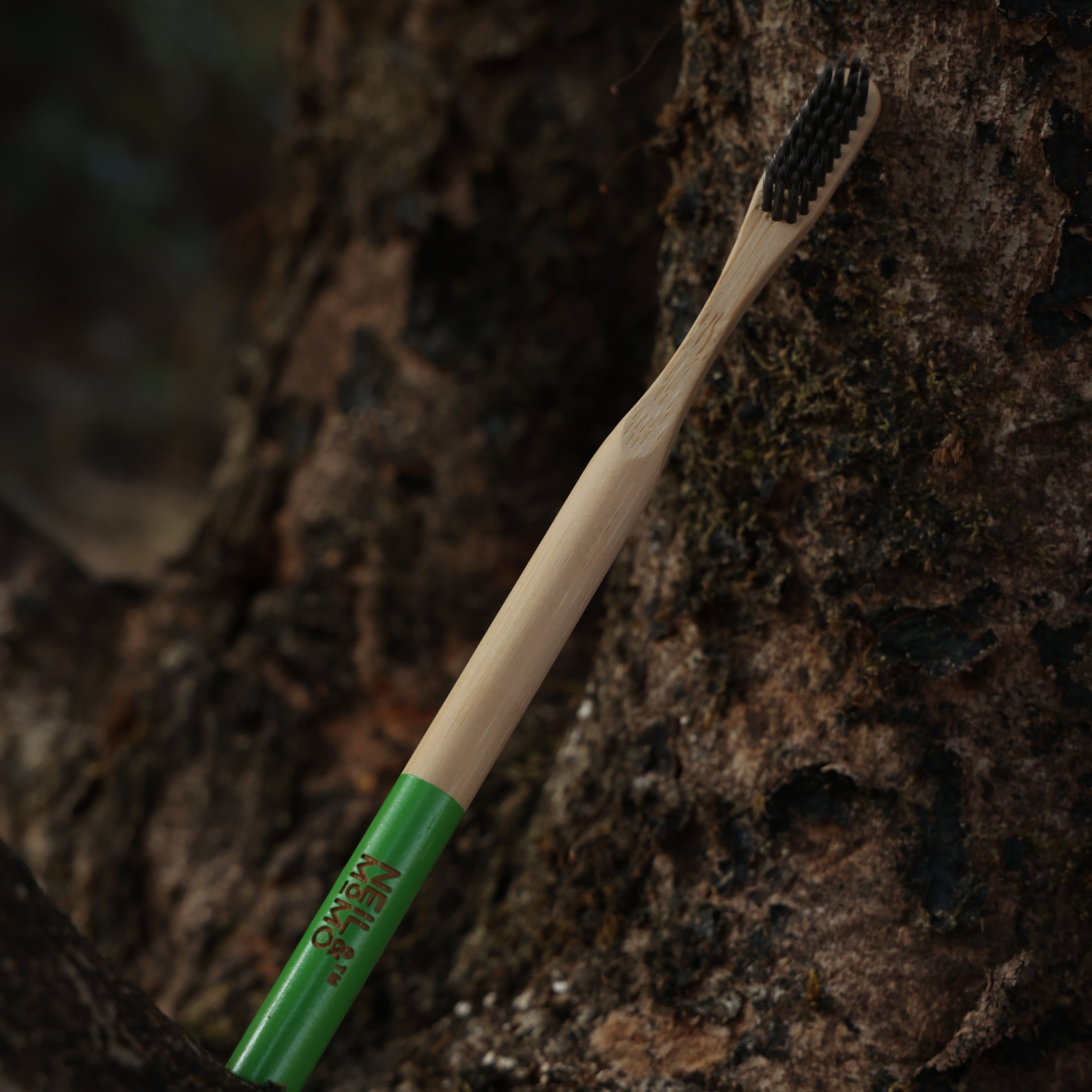 Pack of 2 Round Bamboo Toothbrush w Charcoal bristlles