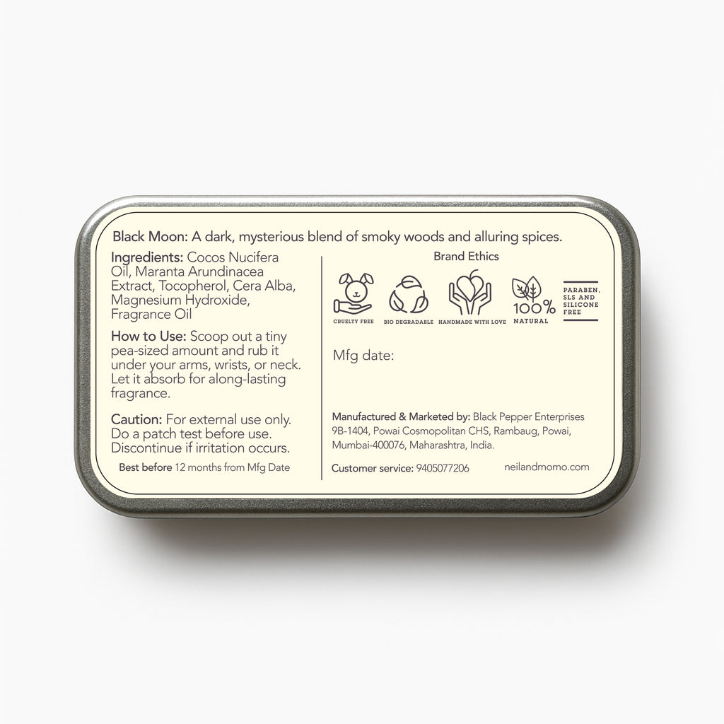 Black Moon | Solid Perfume and Deodorant | HSN Code: 3303