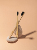 Pack of 2 Curvy Bamboo Toothbrush w Charcoal bristlles
